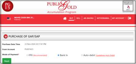 Kaedah Pembayaran Beli Emas Public Gold