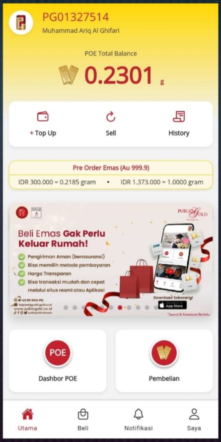 Aplikasi Public Gold Indonesia